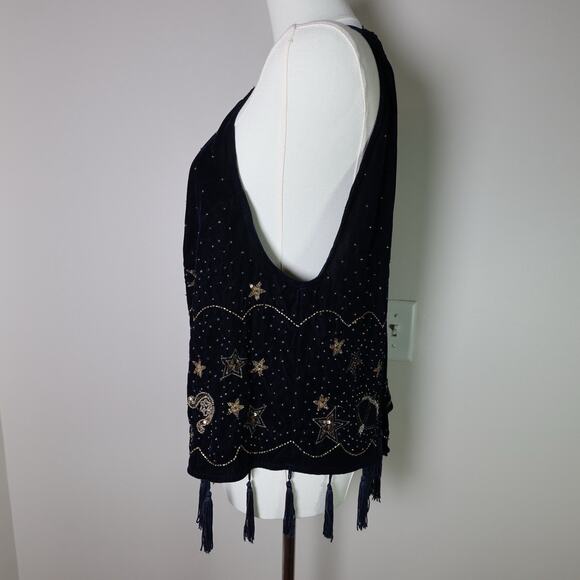 Free People Midnight Magic Embellished Tank in Midnight Size S - Picture 5 of 15